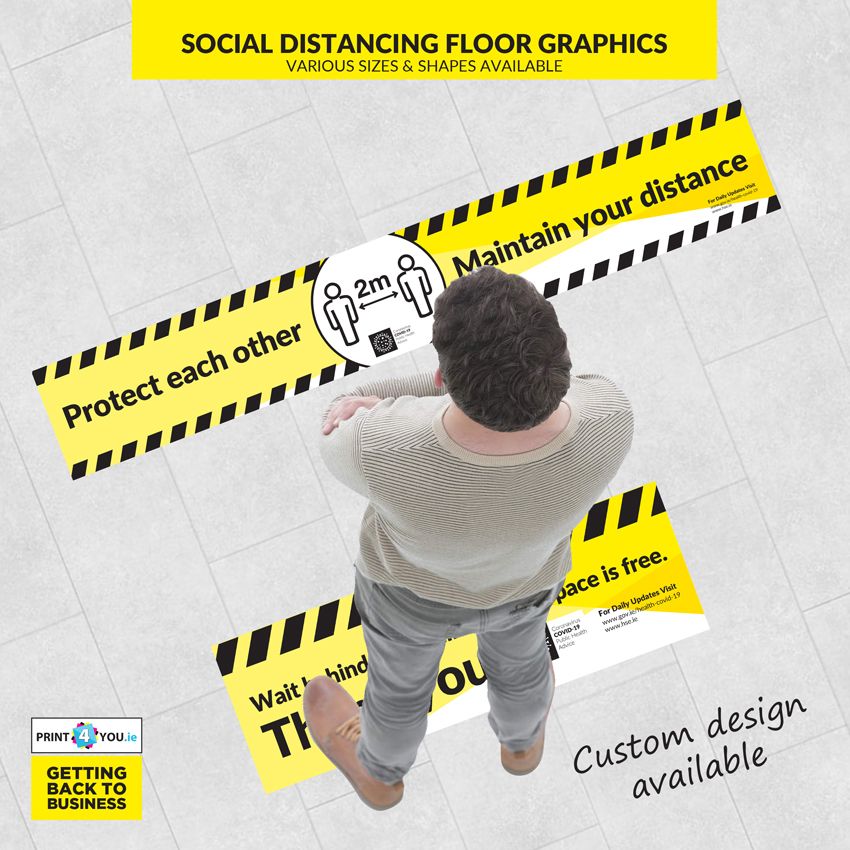 Covid 19 social distancing floor graphics