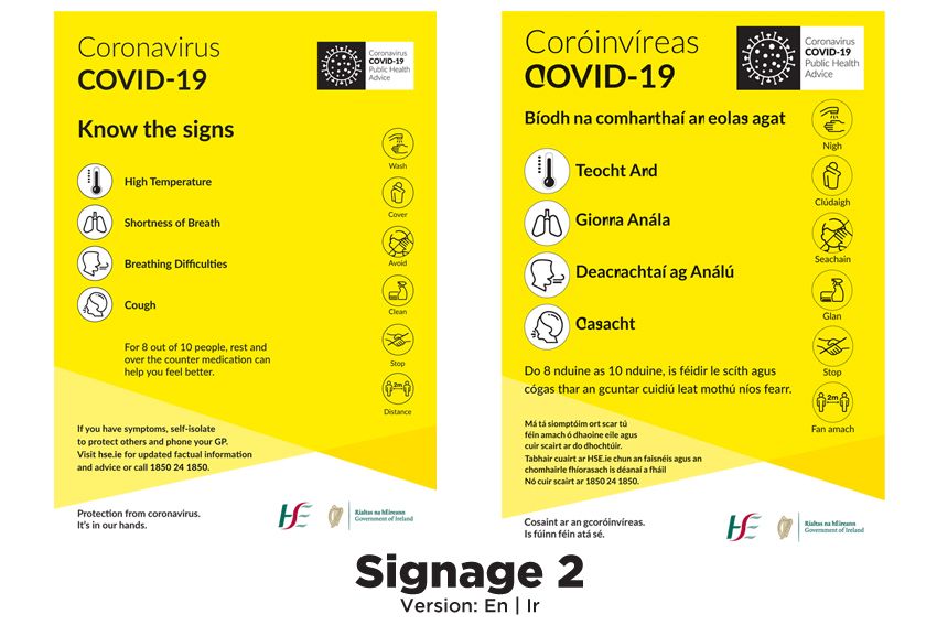 Covid 19 Symptoms Signage